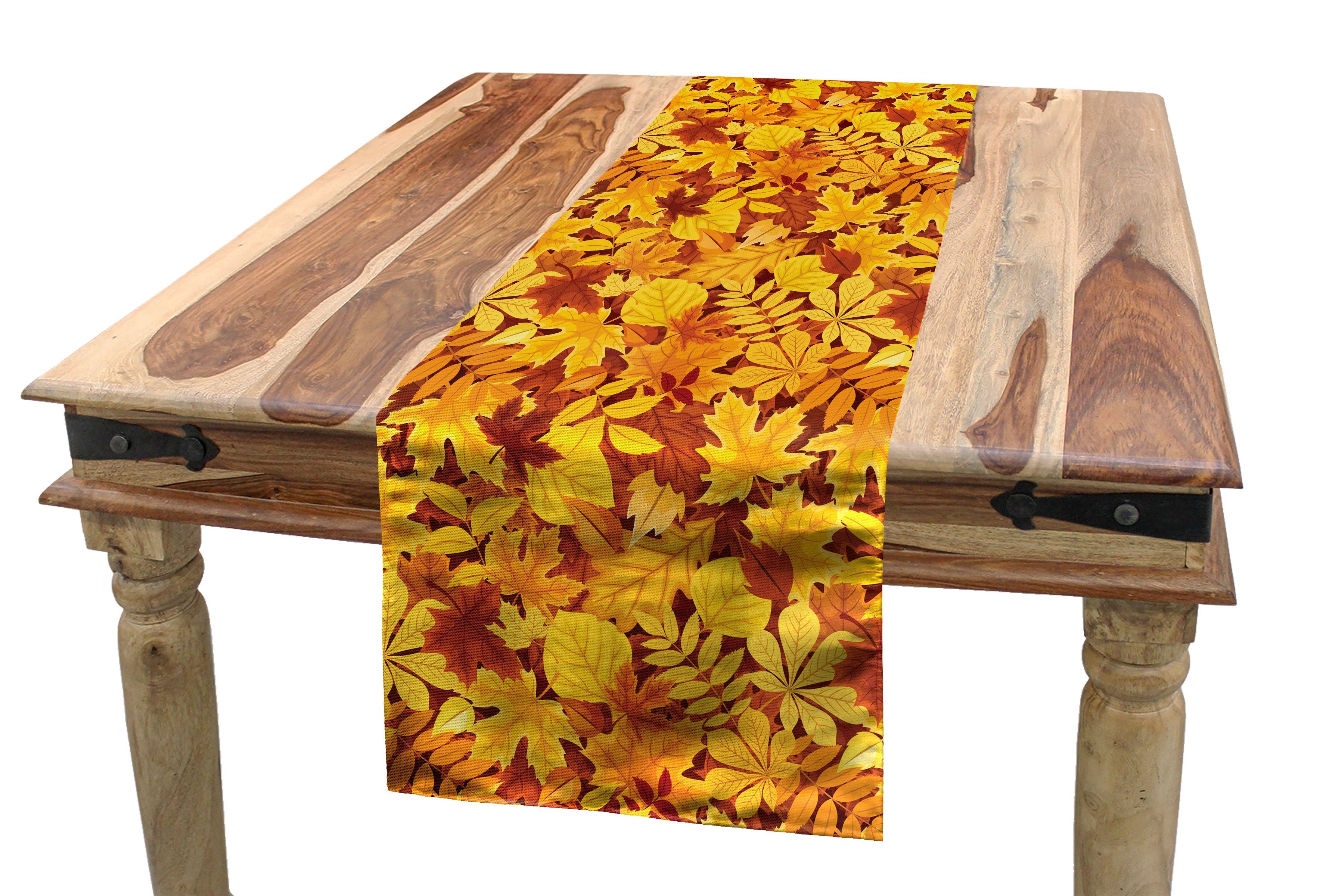 Abakuhaus Tischläufer Esszimmer Küche Rechteckiger Dekorativer Tischläufer, Baum Shady Fall Oak Maple Leaf