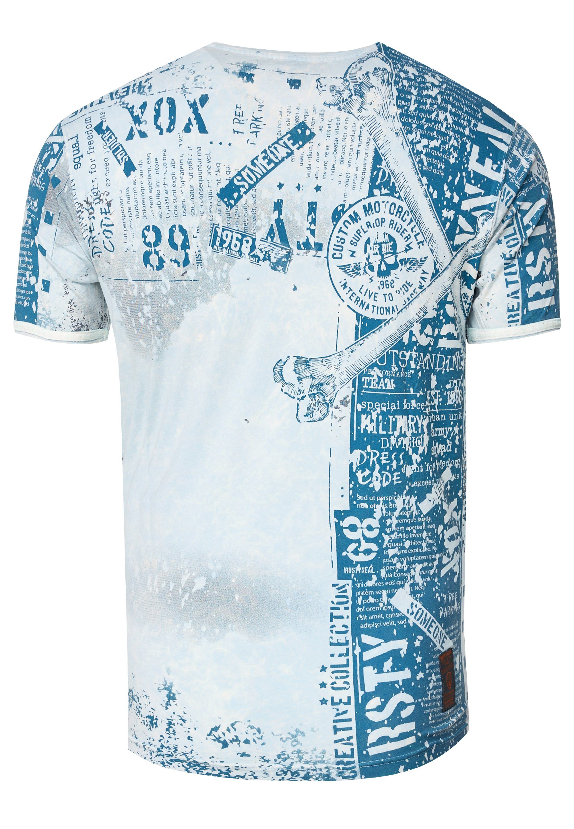 Rusty Neal T-Shirt Rusty Neal T-Shirt mit coolem Allover-Print