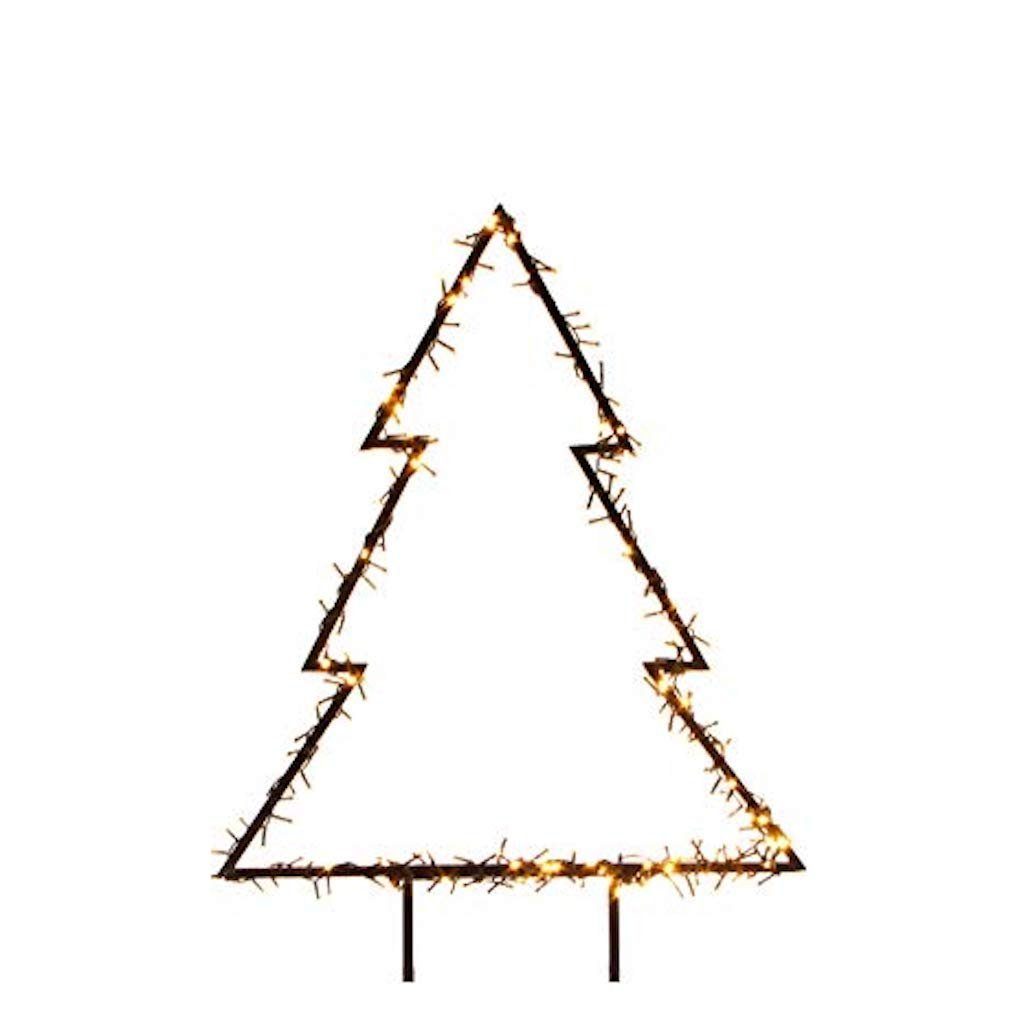 edelman LED Stern Gartenstecker Leuchttanne warmweiß Metall schwarz günstig online kaufen