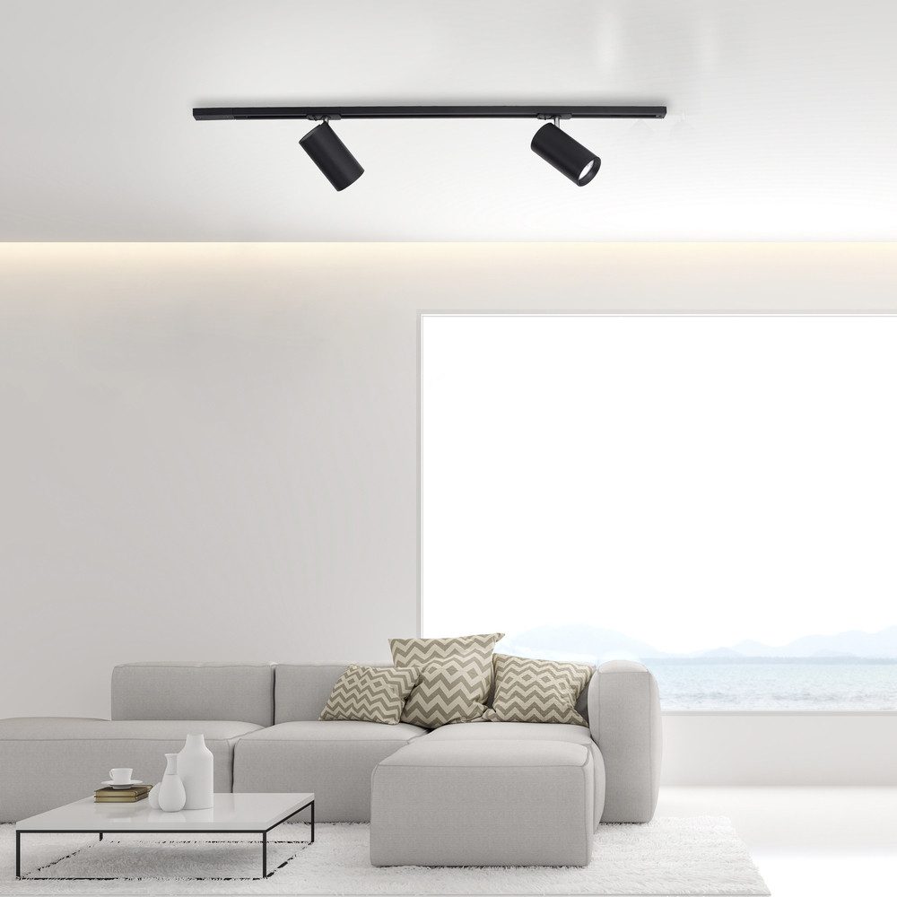 Paul Neuhaus LED Deckenleuchte LED Schienenleuchte PURE TECHNIK, Spots drehbar, schwenkbar, dimmbar über externen Dimmer, 2xLED-Board/18W/3000K, Spots drehbar, dimmbar über externen Dimmer