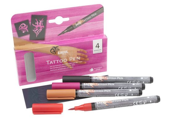 Kreul Künstlerstift »TattooStift Set TATTOO Pens«, plus 2 Schablonen