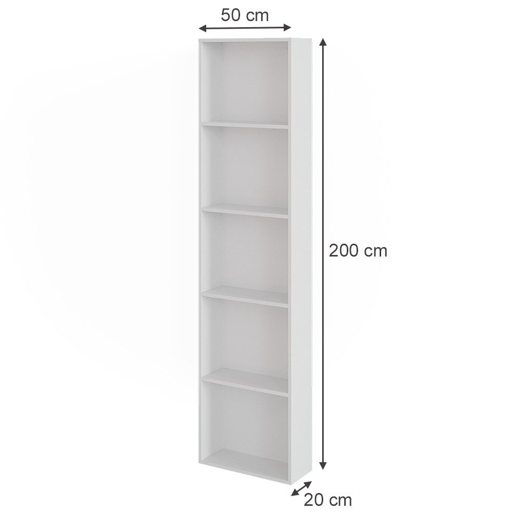 Vicco Kleiderschrank Elmo, Weiß, 50 x 200 cm
