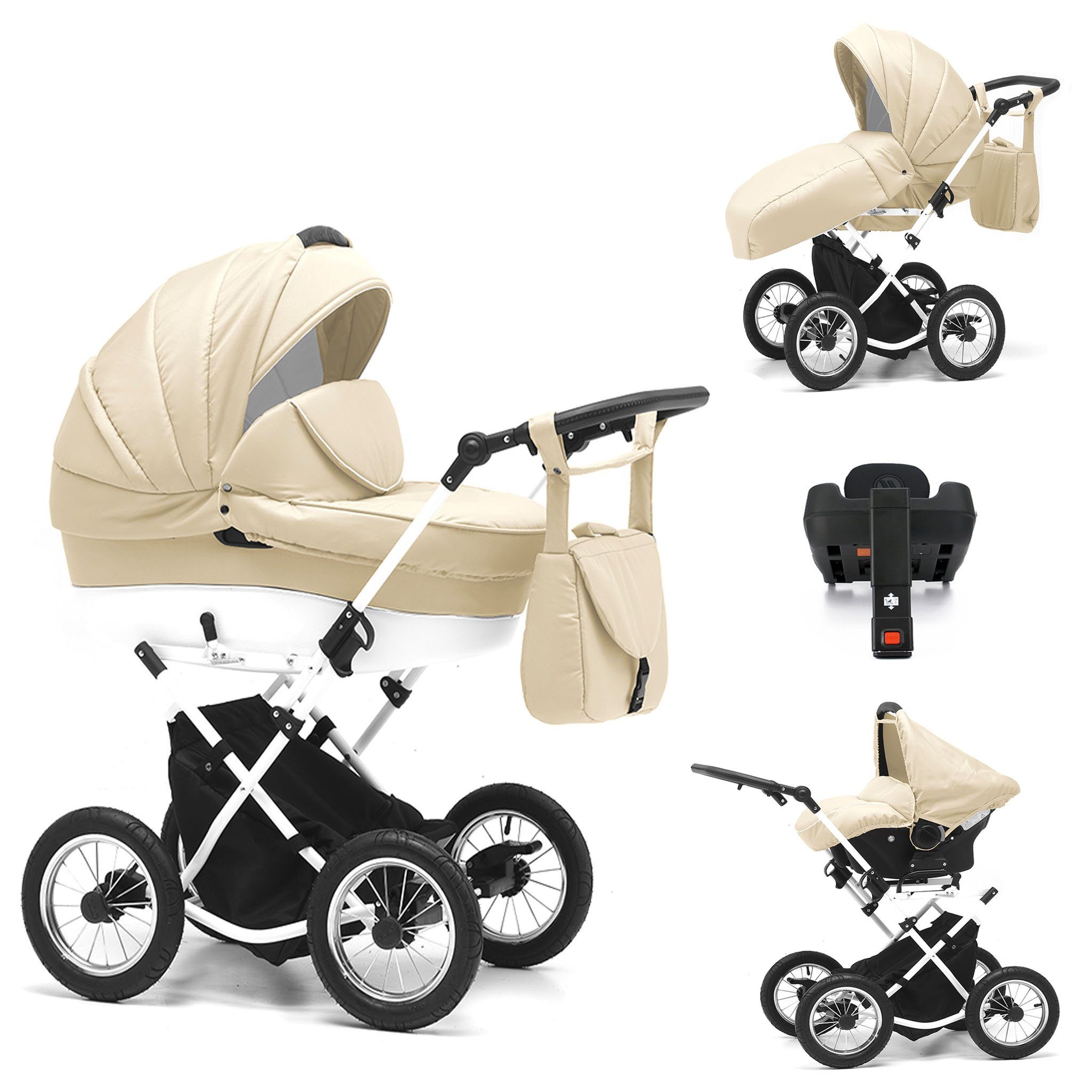 Kombi-Kinderwagen Sorento 5 in 1 inkl. Sportsitz, Autositz, Iso und Zubehör in 17 Farben