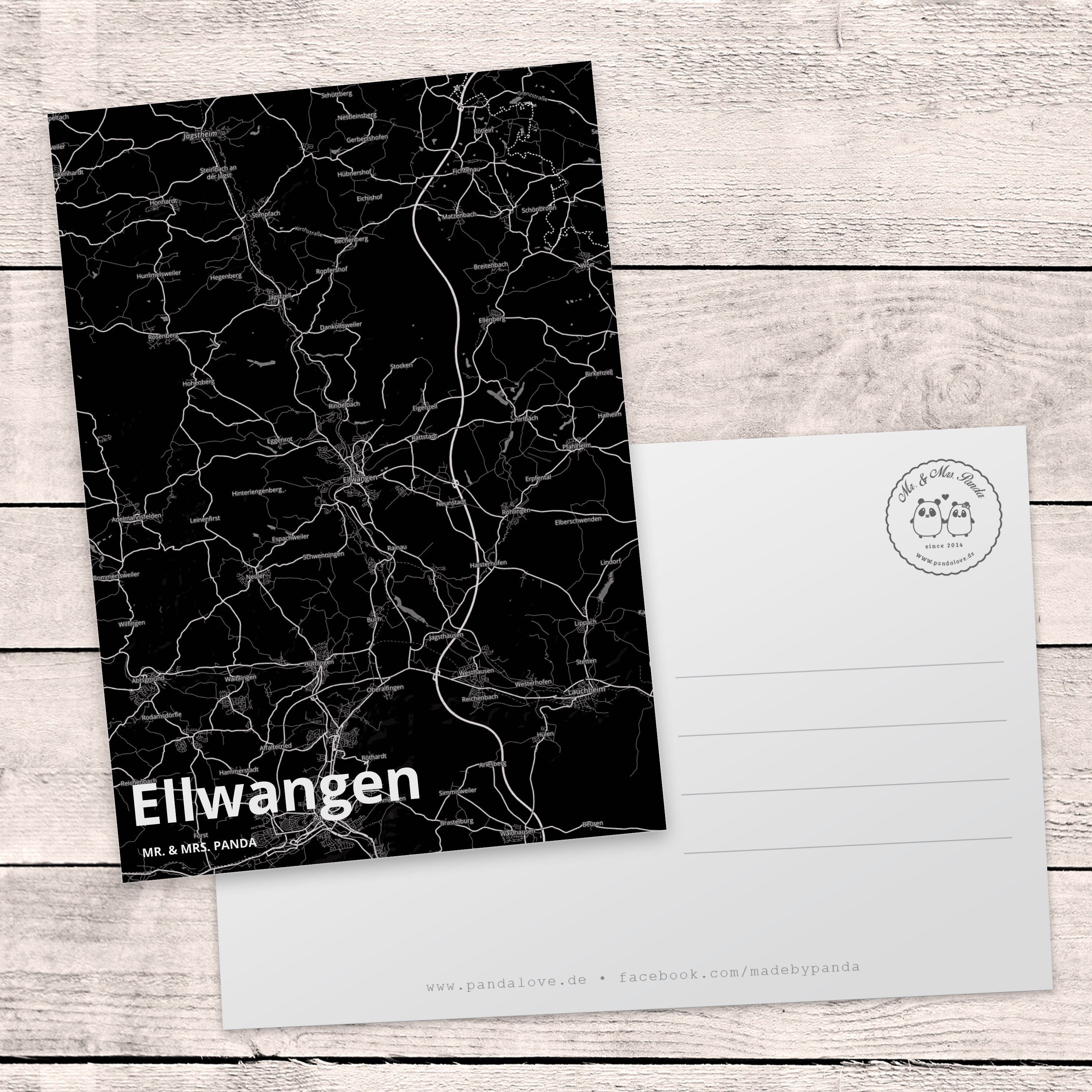 Ellwangen Panda & Mrs. Geschenk, Einladungskarte, - Geburtstagskarte Mr. Ort, Stadt, Postkarte