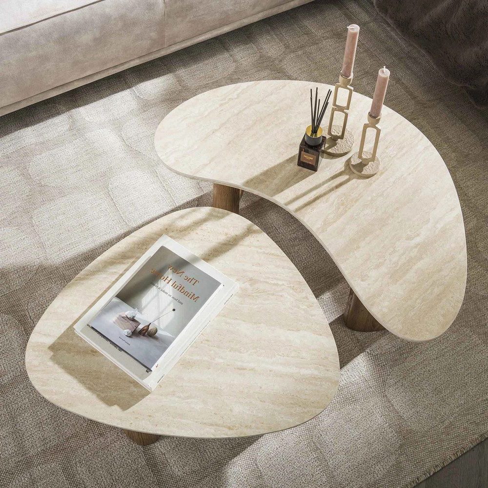 LEVEN Lifestyle Couchtisch TerraVita 2´er Set organische Form Tischplatte T günstig online kaufen