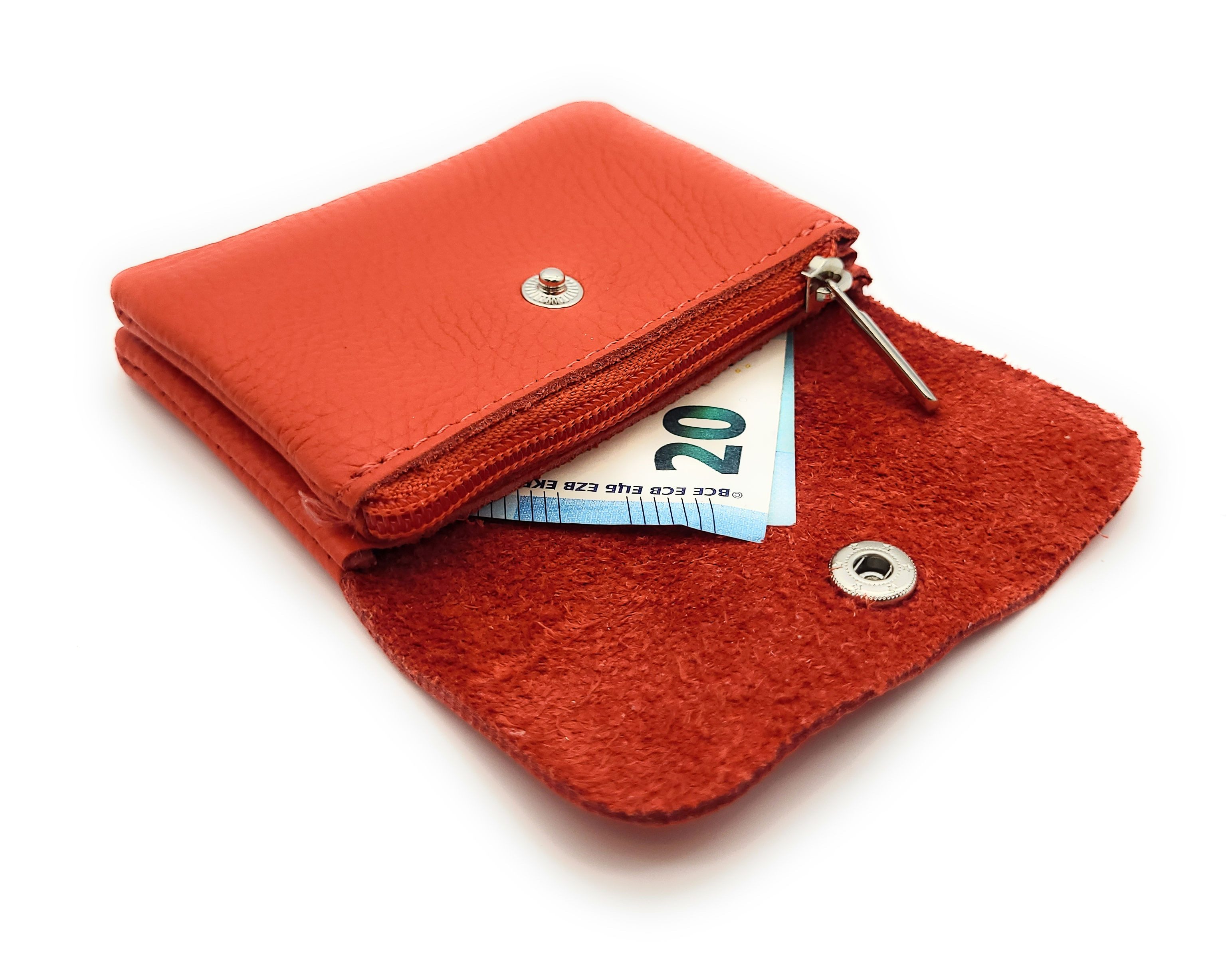 Lemasi Mini Geldbörse kleines echt Leder Portemonnaie, pures Leder, Made in Italy, Die minimalistische Börse, ideal für Urlaub und Alltag