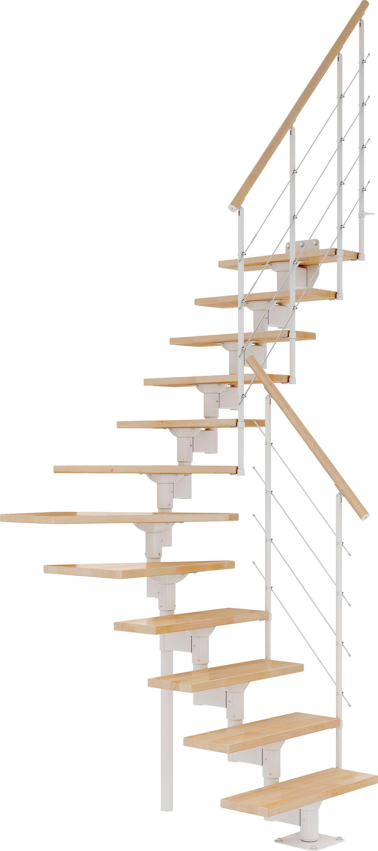 Dolle Mittelholmtreppe Boston, für Geschosshöhen bis 300 cm, Stufen offen, Buche/Metall