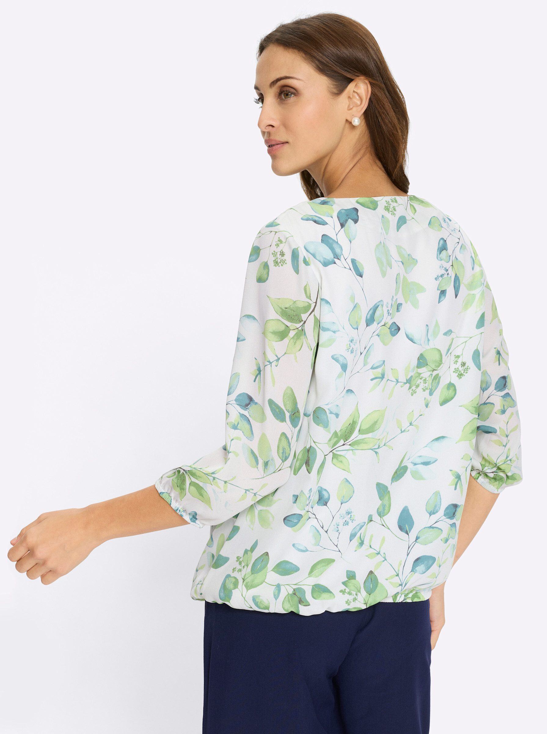 Witt Klassische Bluse Georgette-Bluse 3/4-Arm