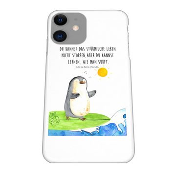 Mr. & Mrs. Panda Handyhülle Pinguin Surfer - Weiß - Geschenk, Handy Case, Iphone 11, Wellen, surf