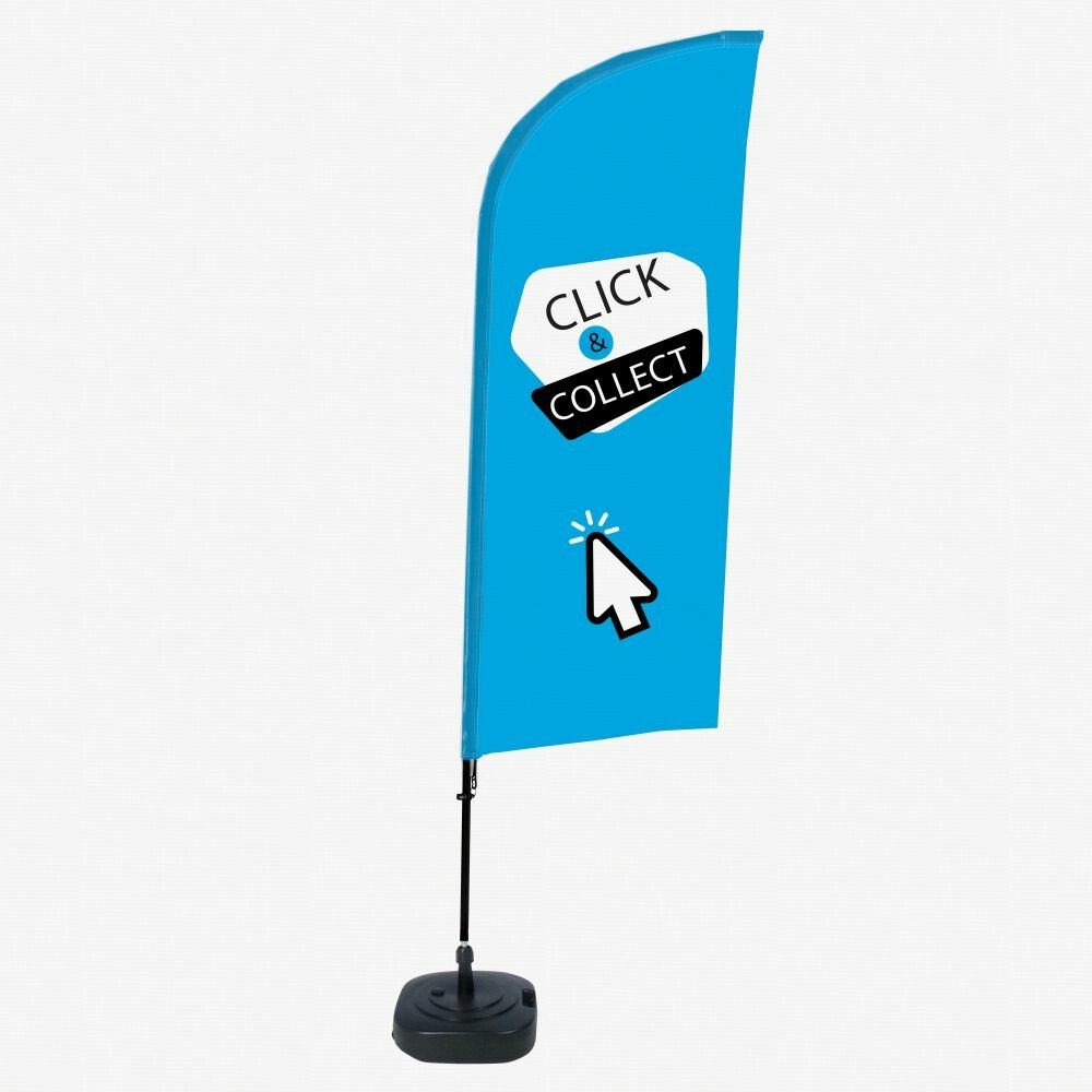 Showdown Displays Standregal Beachflag - Komplett-Set - Click & Collect Englisch - Blau/Schwarz, 1-tlg.