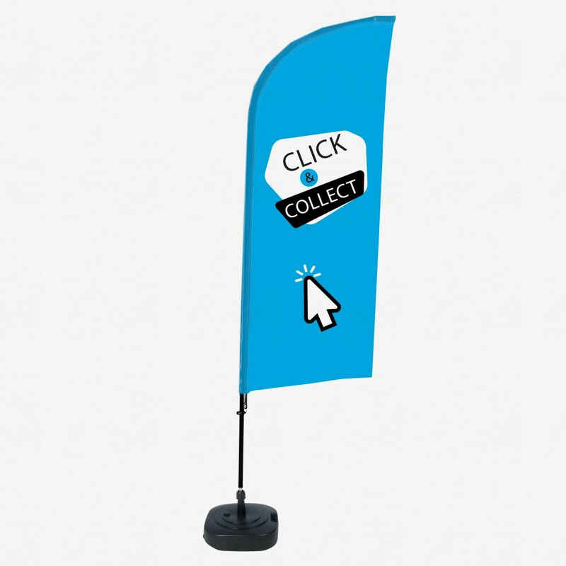Showdown Displays Standregal Beachflag - Komplett-Set - Click & Collect Englisch - Blau/Schwarz, 1-tlg.