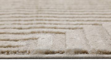 Teppich Hillmar, Wecon home, Höhe: 18 mm, Designerteppich mit Labythinth-Muster, Relief, Beigetöne, Wohnzimmer