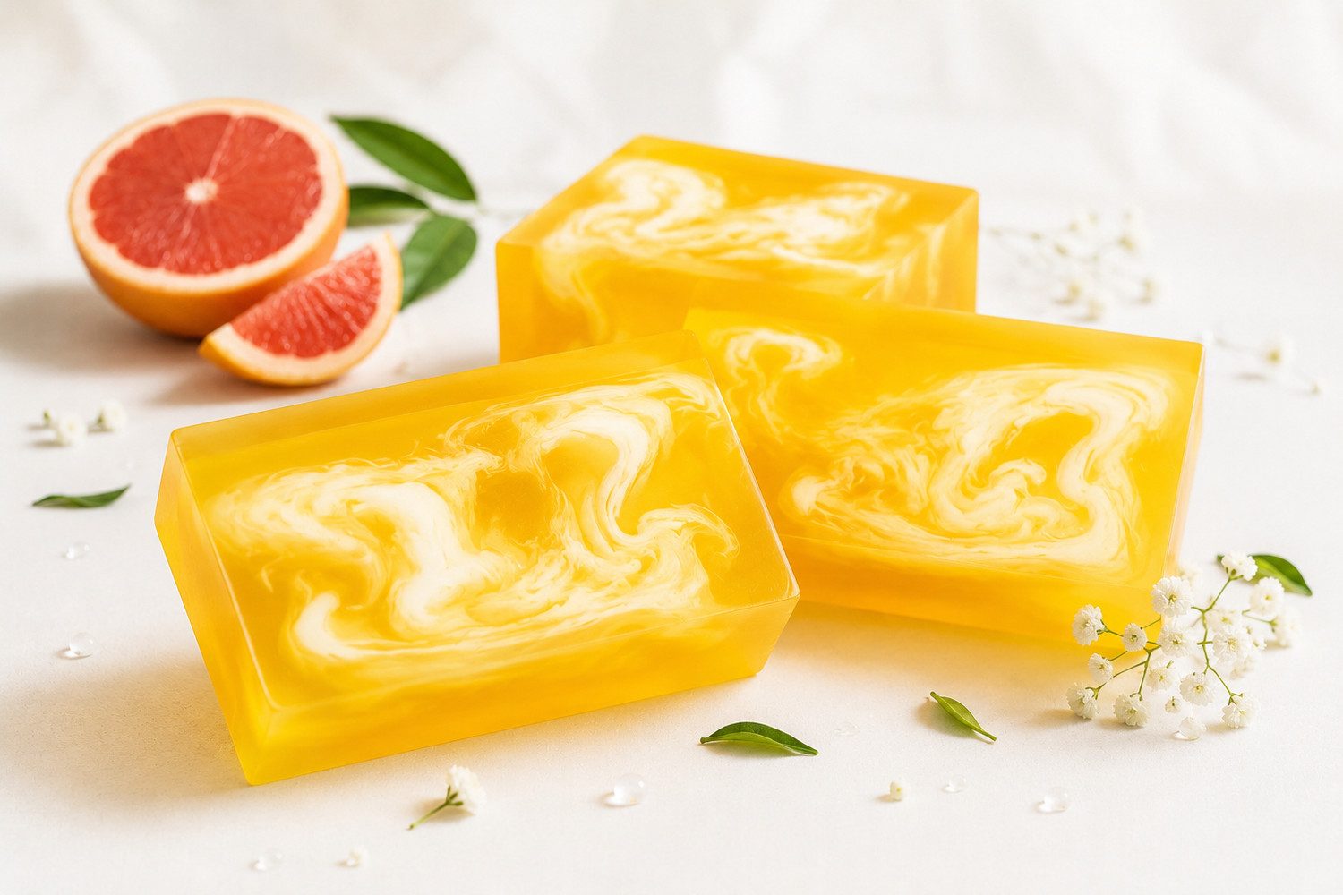 Nesbel - Spüren Sie die Reinheit? Handseife 3 Stück Grapefruit, Glycerin Hand-und Dusch Seife mit Ziegenmilch 300g