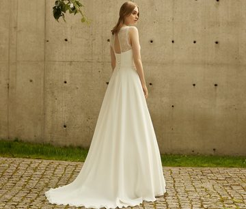 Bride Now! Brautkleid Brautkleid in A - Linie aus Spitze und Chiffon