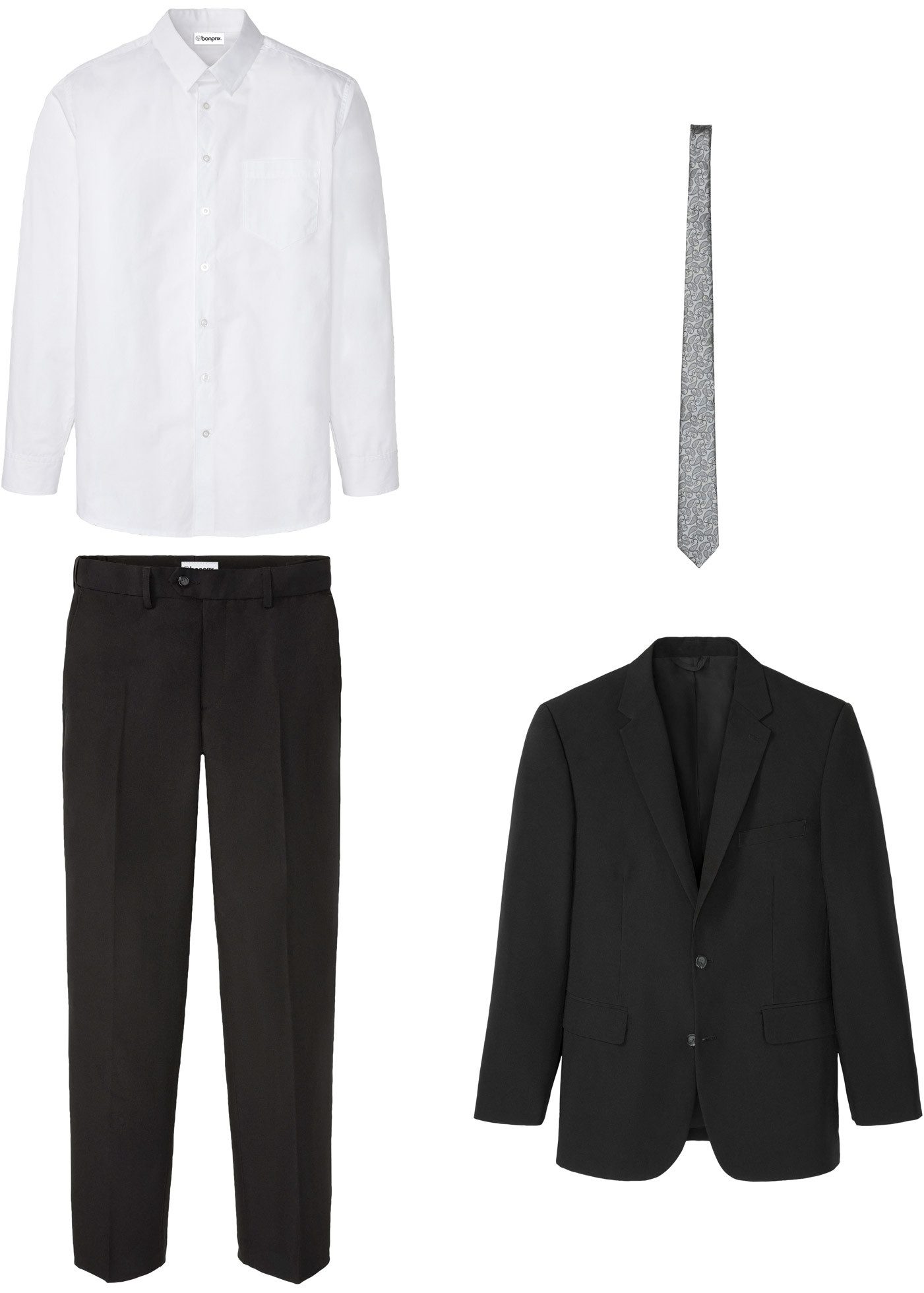 bonprix Anzug (Set, 4-tlg) festlicher Stil, bequeme Passform, aus Polyester günstig online kaufen