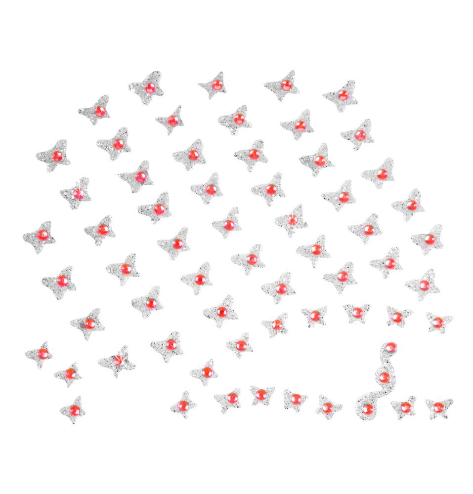 Das Kostümland Strass-Tattoo Glitzer Sticker für Gesicht und Haar, Rot - Selbs