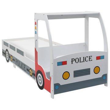 vidaXL Kinderbett Kinderbett im Polizeiauto-Design mit Lattenrost Schreibtisch 90 x 200