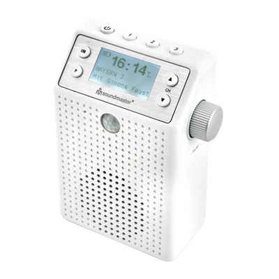 Soundmaster DAB60WE Steckdosenradio Badradio Bewegungsmelder DAB+ Bluetooth Akku Steckdosen-Radio (DAB+, UKW, 3 W, Badradio, spritzwassergeschützt, Bewegunsgmelder, Duschradio, Akku)