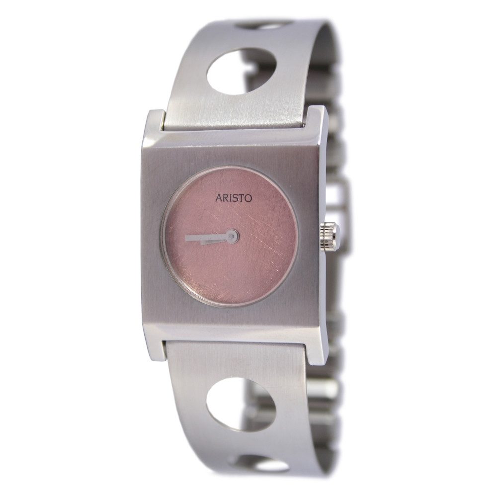 ARISTO Quarzuhr 7D64-2, DAU mit Spangenarmband - in edlem Silber - aus Edelstahl, Damenuhr mit Spangenarmband