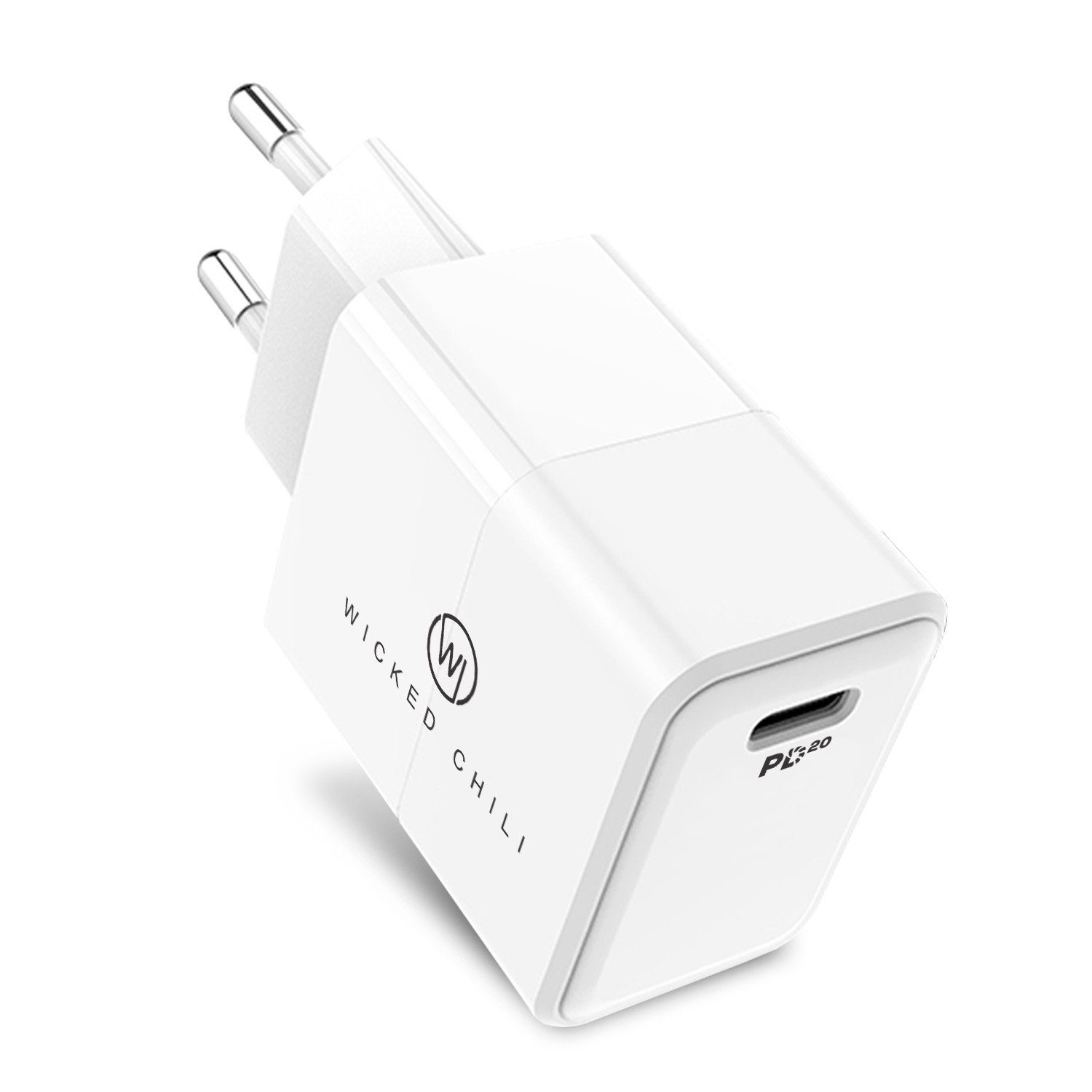 Wicked Chili 20W USB-C Netzteil mit Power Delivery Fast Charge Steckernetzteil (USB-C PD 3.0 Schnellladegerät für iPhone 15 / 14 / 13 / 12)
