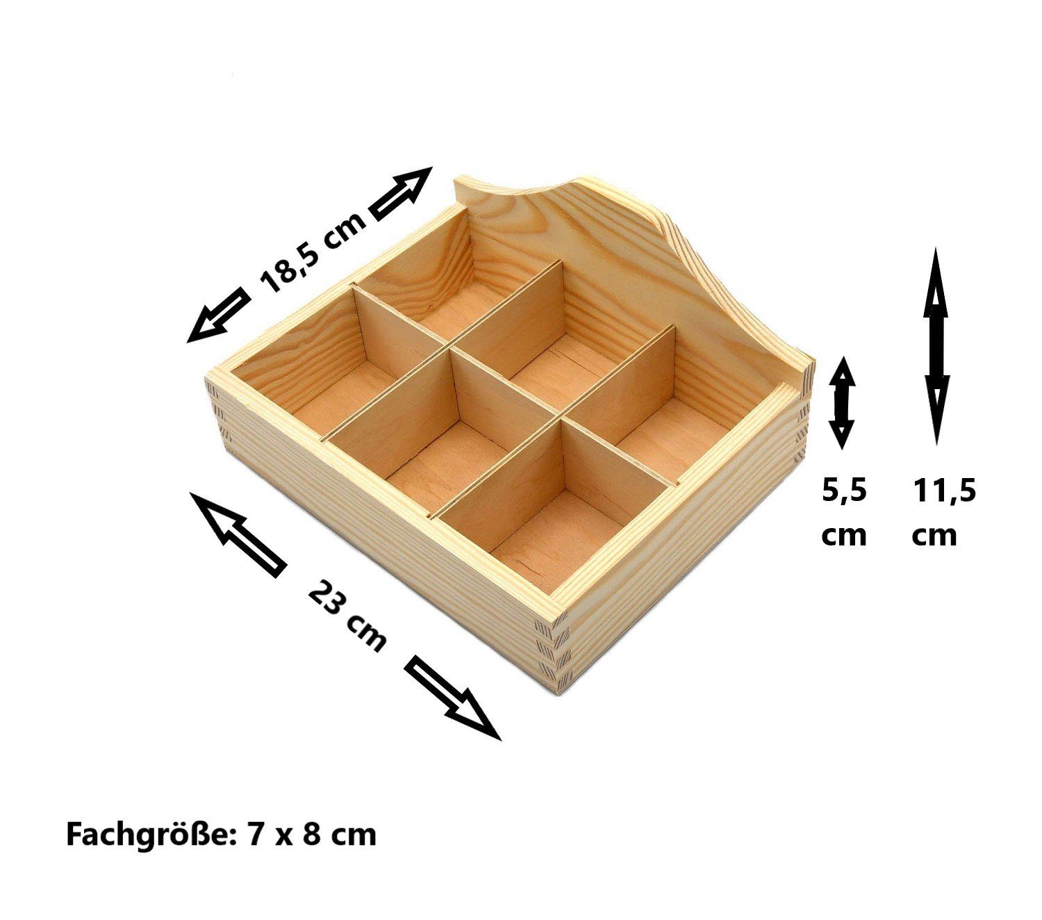 (1-tlg) Kaffeepads, Fächern aus Teebeuteln, Gewürzen, 6 mit MyBer® Teebox von Teebox Holz, Aufbewahrung Teebeutelbox