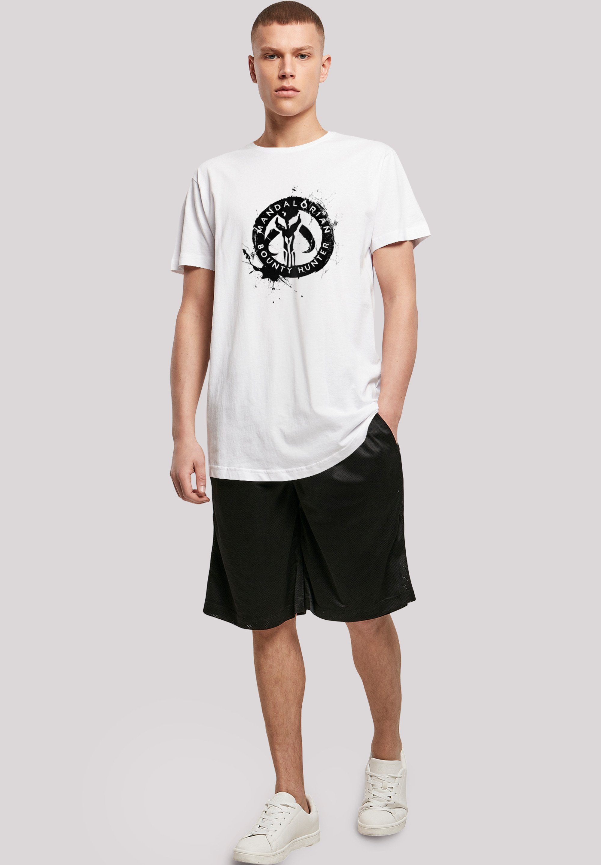 Herren Shirts F4NT4STIC T-Shirt Long Cut T Shirt 'Star Wars Mandalorian Mythosaur Schädel Logo'