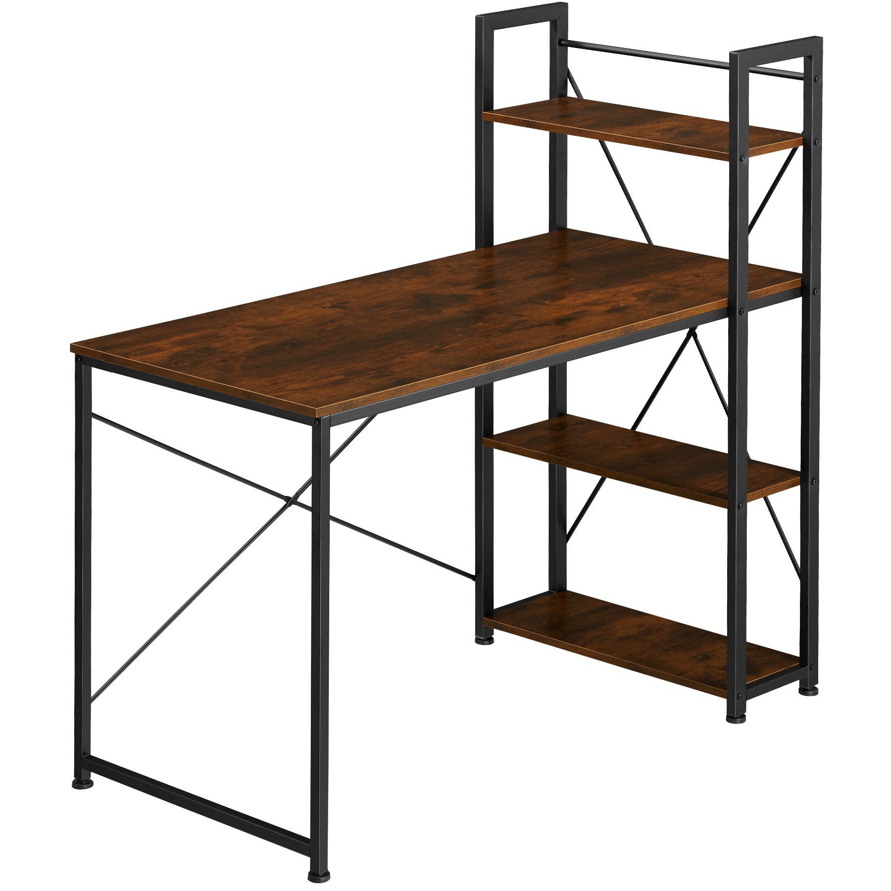 tectake Schreibtisch Hershey (1-St., 1 tlg) Industrial Holz dunkel, rustikal