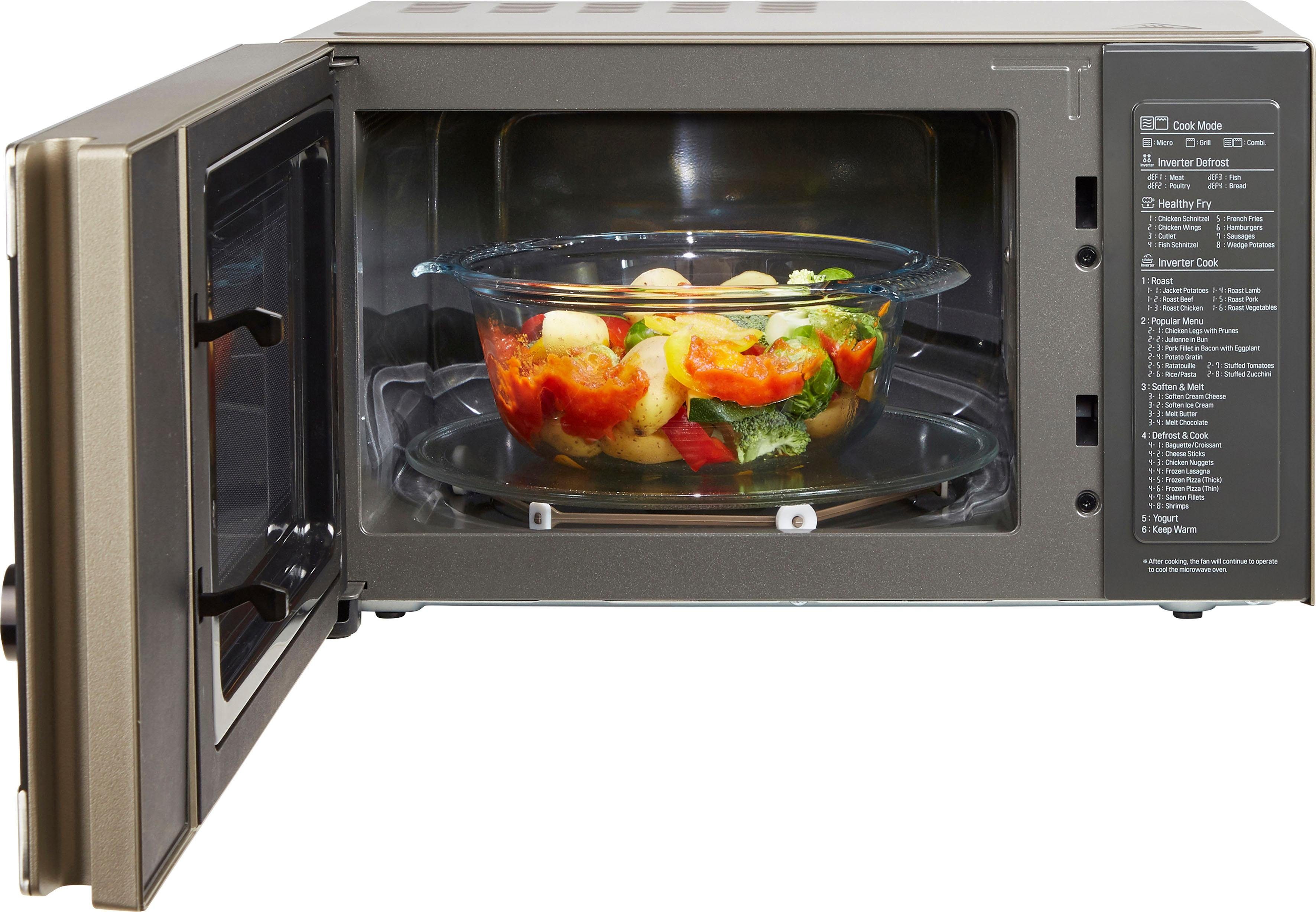 LG Mikrowelle MH 6565 CPS, Grill, 25 l, Smart Inverter Technologie, echte Glasfront