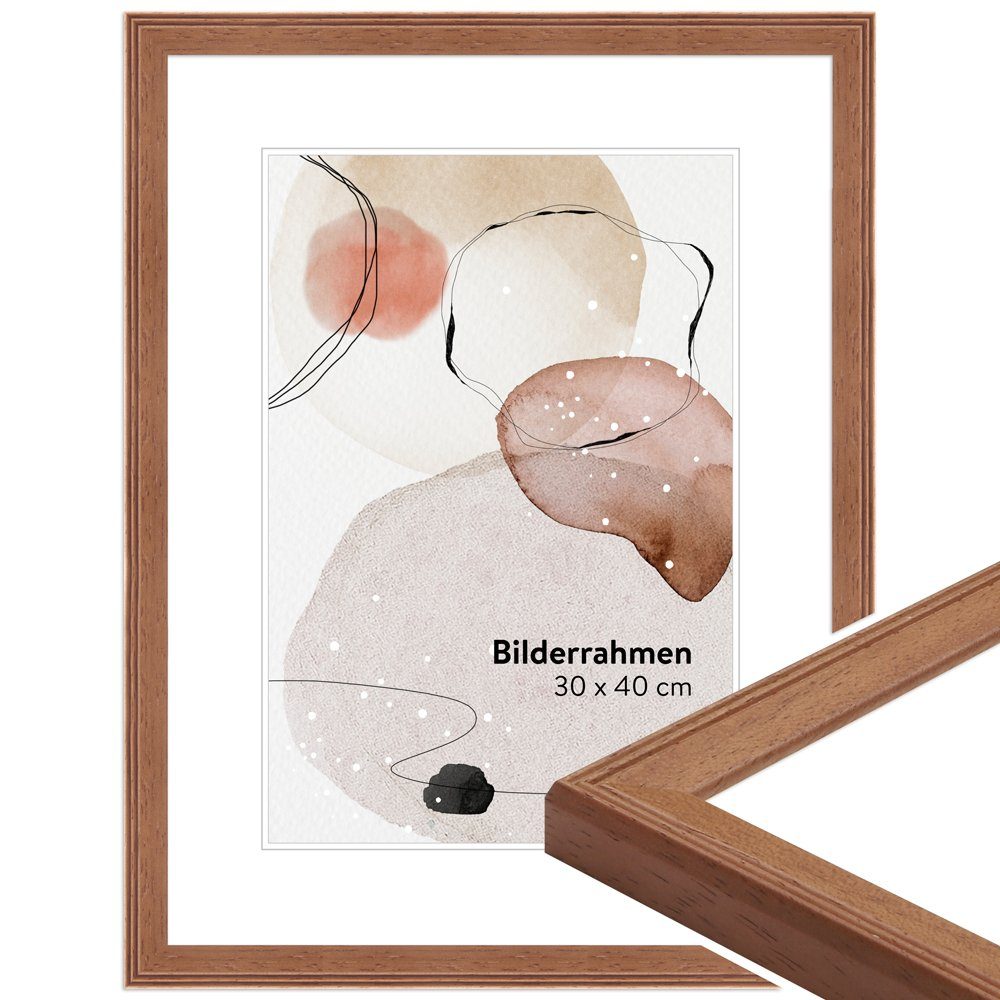 WANDStyle Bilderrahmen H320, Kirschbaum-Optik, aus Massivholz im Stil Klassisch