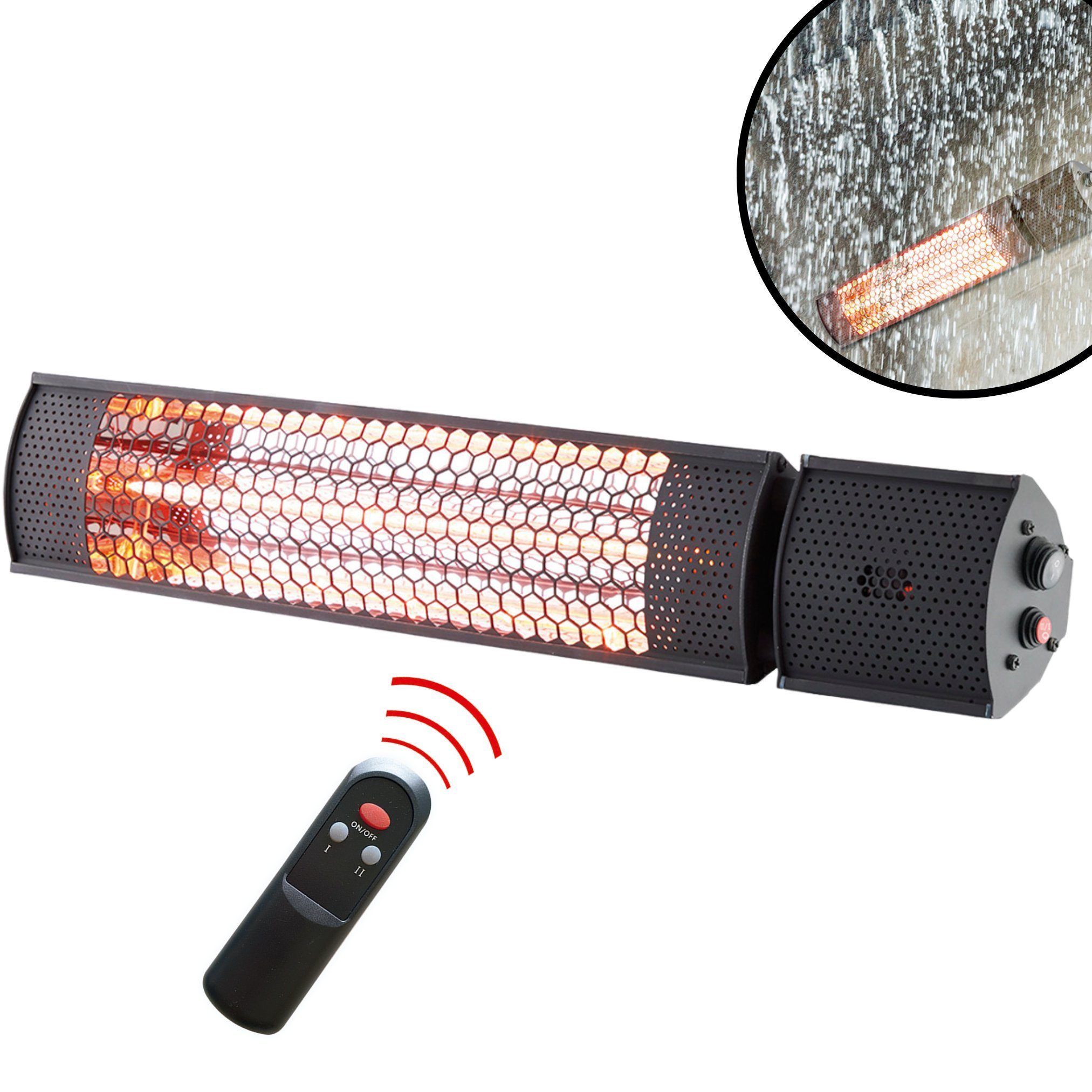 Starlyf Terrassenstrahler Radiant Heater, 2000 W, Wetterfeste Halogen Infrarot Heizung mit Halogenlampe 2000 Watt