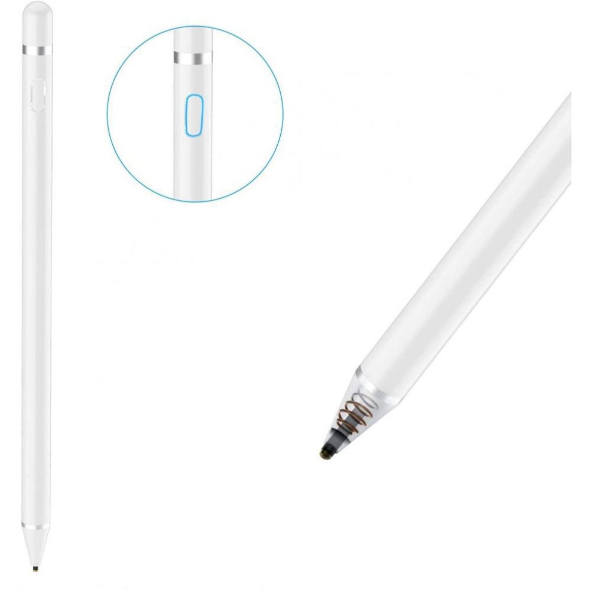 TECH PROTECT Eingabestift Active Stylus (2-teiliges Set (Stylus Pen und Micro-USB-Kabel) Präziser Eingabestift mit Akku und LED-Anzeige
