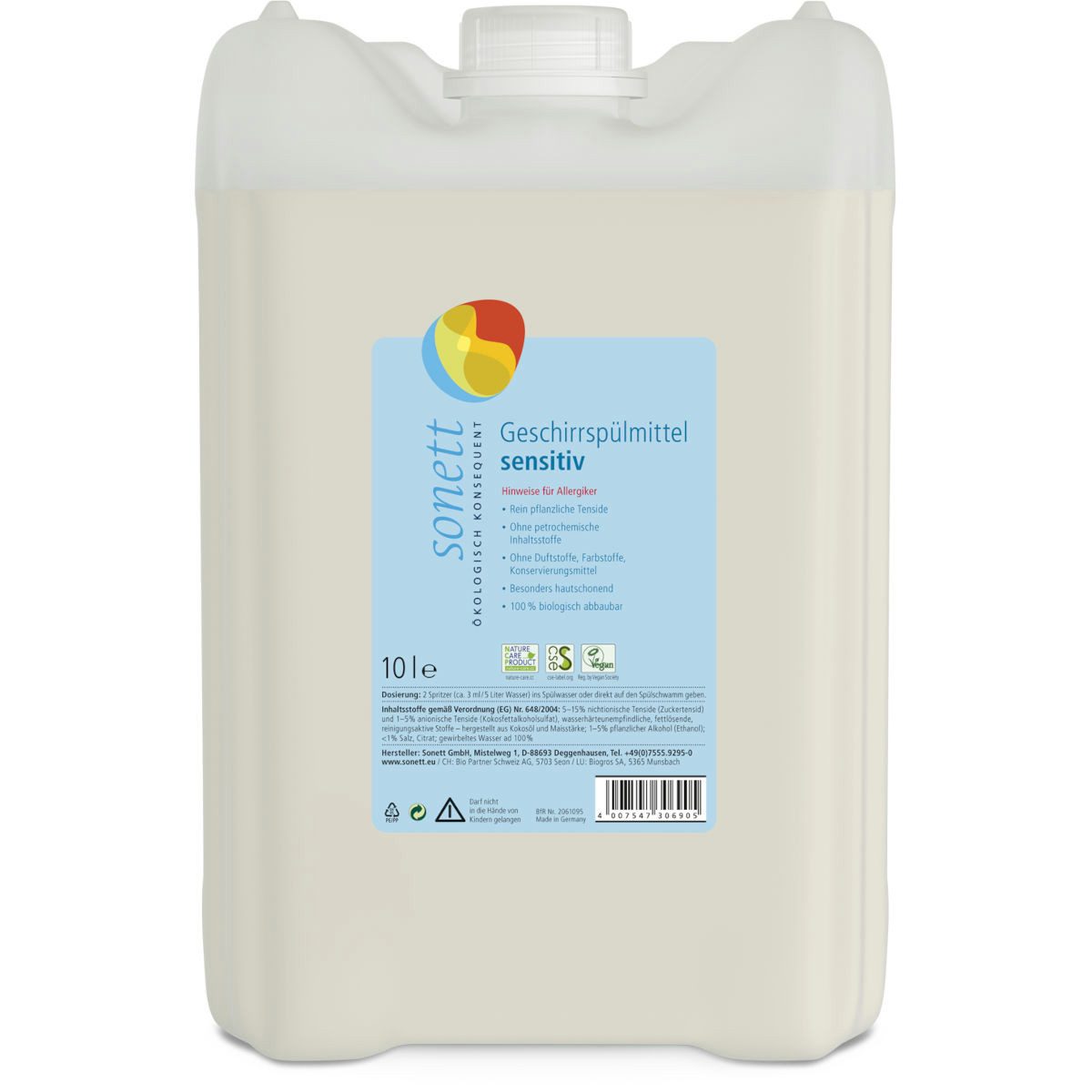 Sonett Geschirrspülmittel sensitiv 10 Liter Geschirrspülmittel