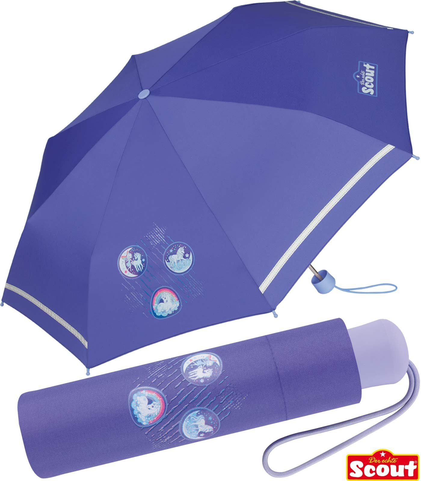 Scout Taschenregenschirm reflektierend gemacht für leicht extra Mini Kinder Kinderschirm bedruckt