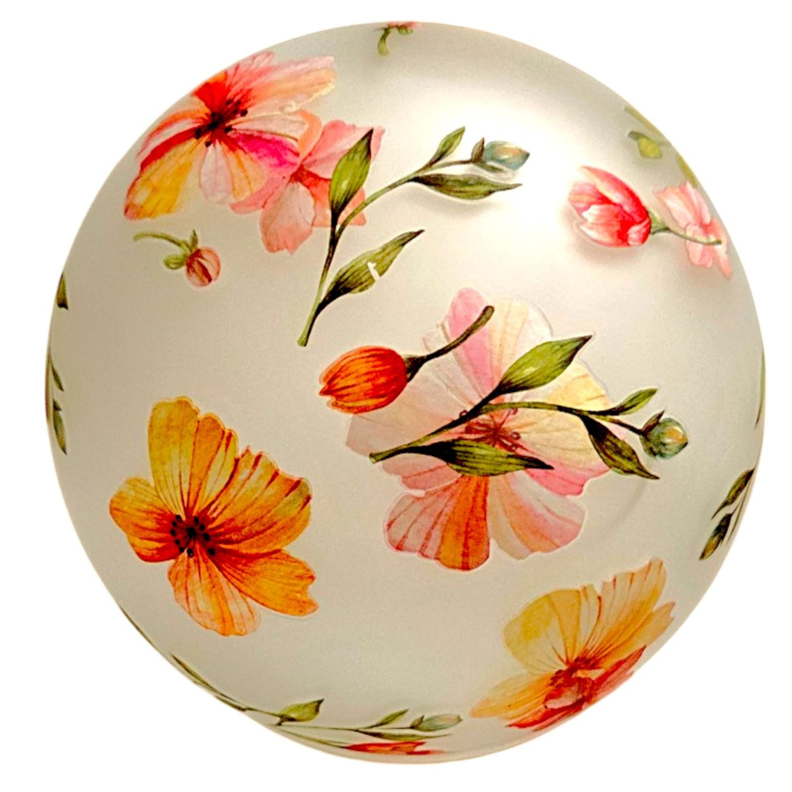 formano LED Dekolicht LED Deko Kugel Glas Blumenzeit 15 cm Ambientelicht Glas Timer 6h/18h, LED fest integriert