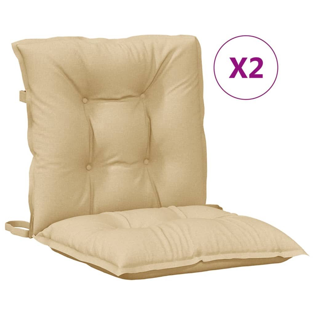Sitzauflage Niedriglehner-Auflagen 2 Stk. Melange Beige 100x50x7 cm Stoff