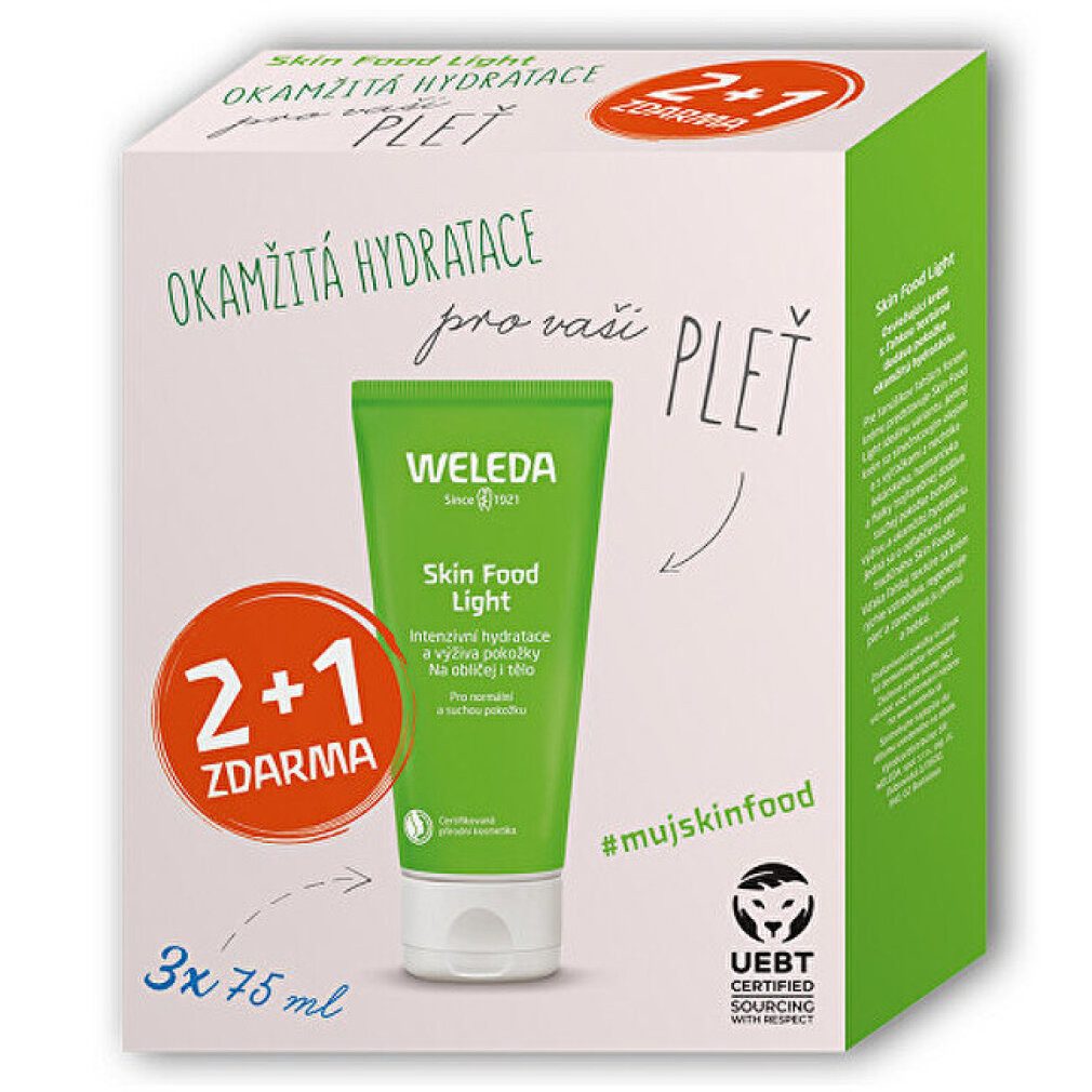 WELEDA Hautpflege-Set Gift Set of Moisturizing and Nourishing Cream Haut Food Light 3 x 75ml