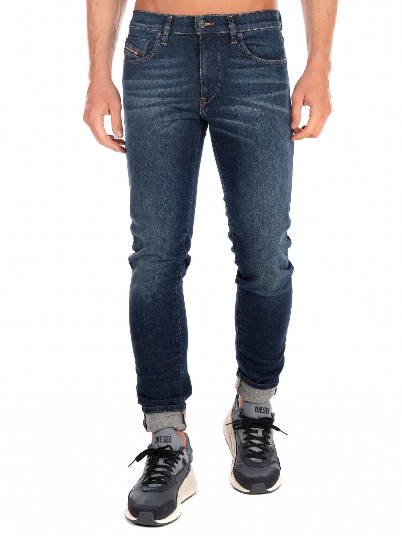 009HN Slim-fit-Jeans - Diesel Stretch Hose Dunkel Blau D-Strukt
