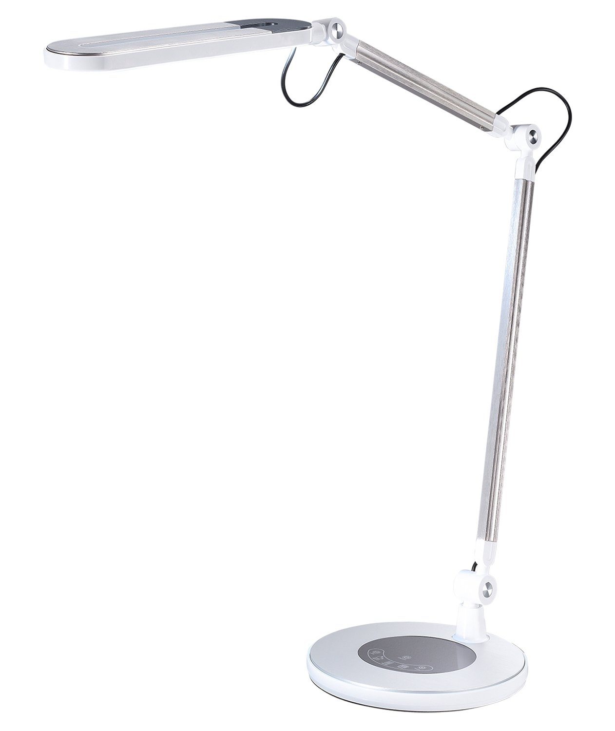 casa NOVA LED Schreibtischlampe EXTEND, 1-flammig, H 105 cm, Weiß, Metall, Anpassung der Farbtemperatur, Dimmfunktion, LED fest integriert, Neutralweiß, Tageslichtweiß, Warmweiß, Kunststoff, Touchsensor