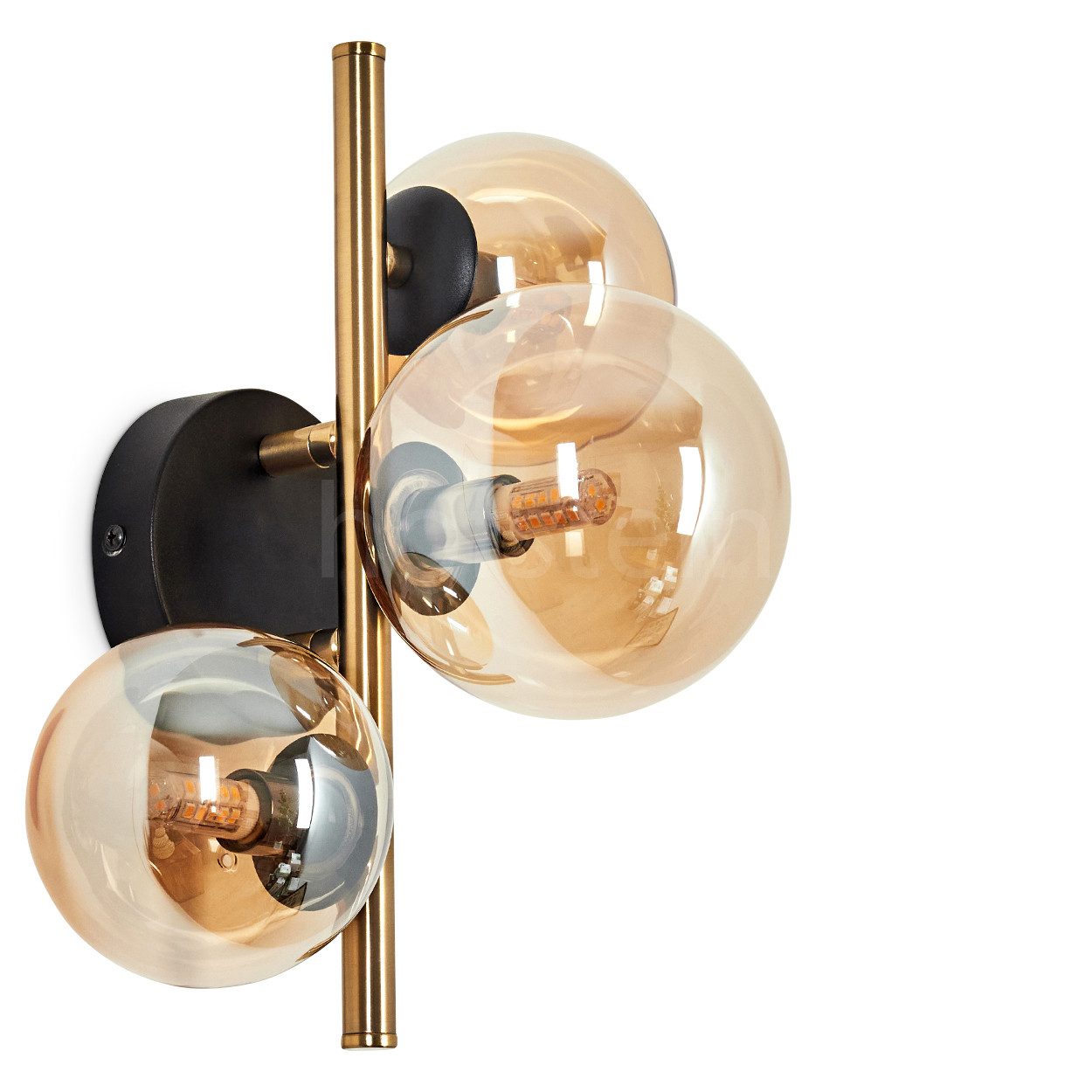 hofstein Deckenleuchte »Isorella« Deckenlampe aus Metall/Glas in Schwarz/Me günstig online kaufen