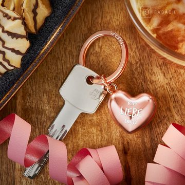 FABACH Schlüsselanhänger Herz mit Gravur - "Ich liebe dich" - Geschenk Partner Freundin Ehefrau