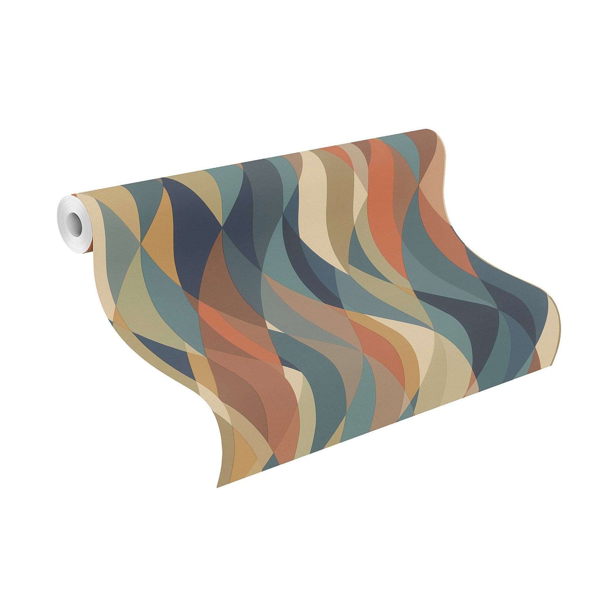 Rasch Vliestapete Rasch Selection Vinyl/Vlies, Grafisch, blau oliv 477436. Reduzierter Preis € 24,00. Unverbindliche Preisempfehlung € 42,95, (€ 4,53 pro 1 qm)