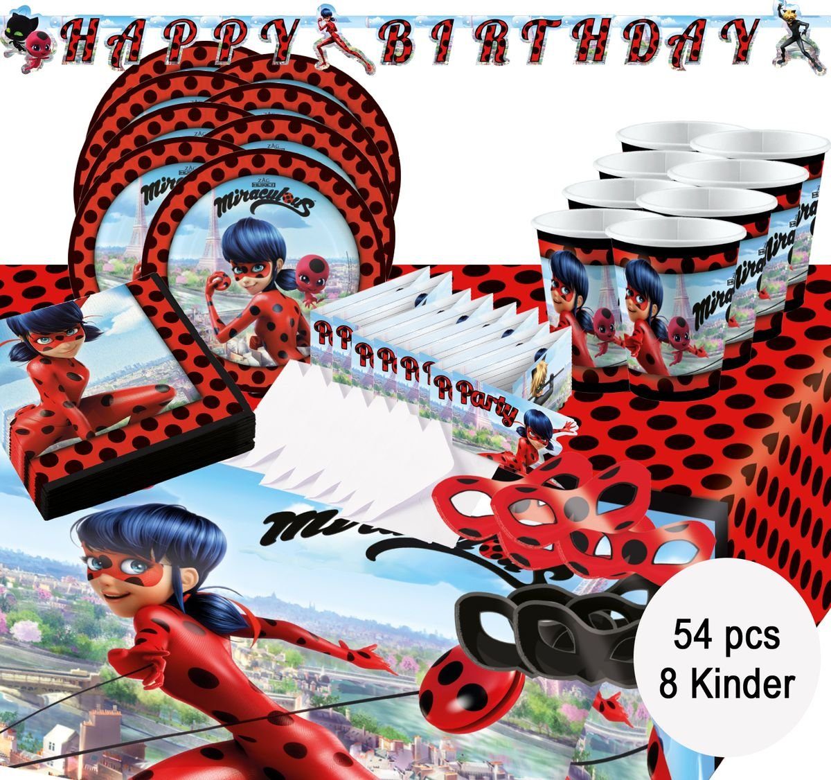 Amscan Papierdekoration Miraculous Ladybug Party Deko Set