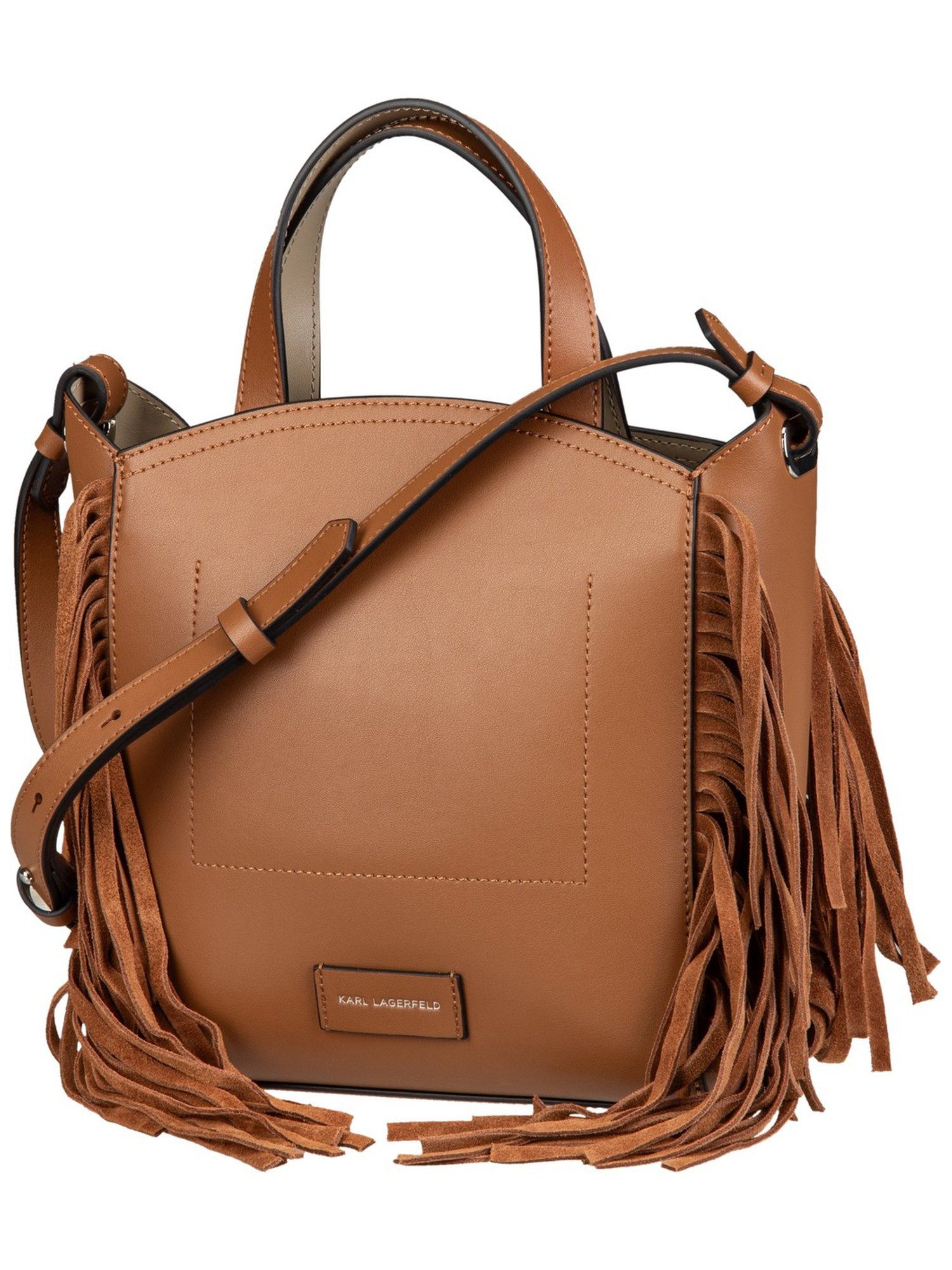 KARL LAGERFELD Handtasche K/Circle SM Zip Tote Fringes Black/Nickel - Tote Bag-Onesize, Tote Bags