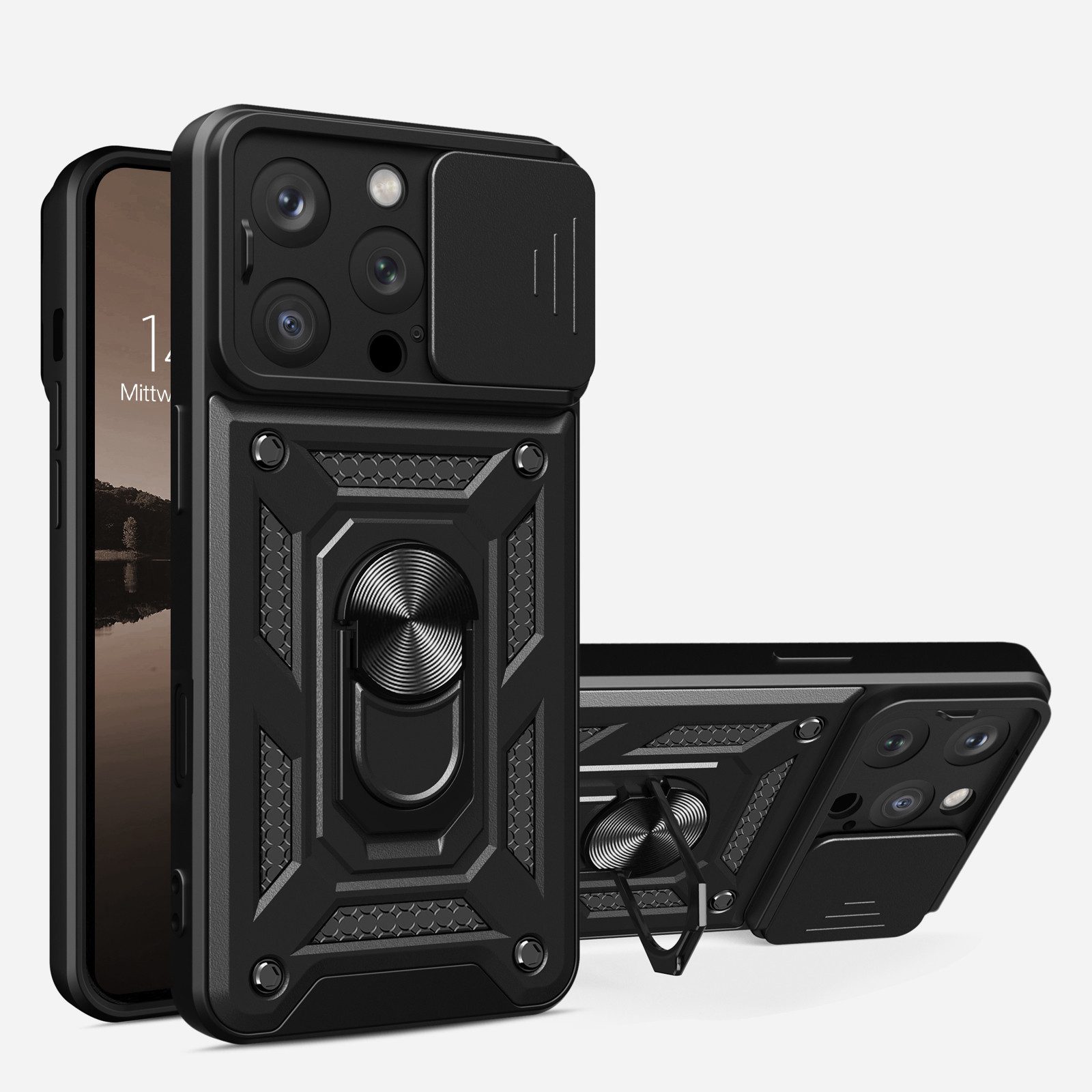 Tec-Expert Handyhülle Outdoor Cover Hülle für Apple iPhone 16 Pro 6.3 Zoll, 6.3", Premium Hülle mit Kameraschutz aus verstärktem Polycarbonat