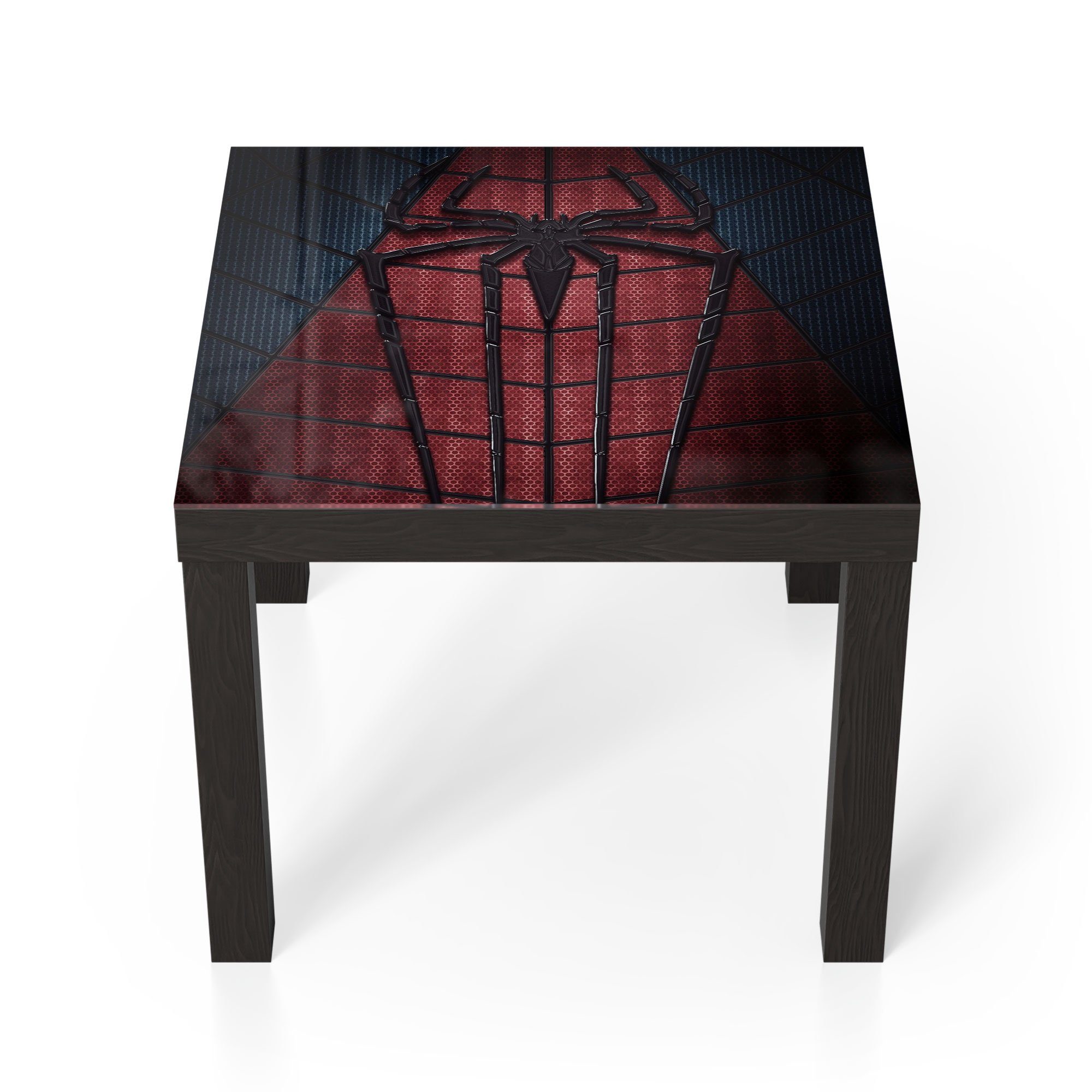 DEQORI Couchtisch 'Spider-Man Nahaufnahme', Glas Beistelltisch Glastisch modern Schwarz