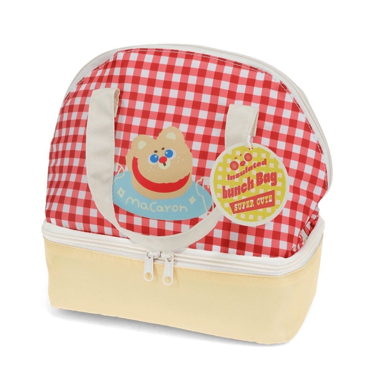 Rex London Lunchbox Kinder-Lunchtasche isolierte Tasche zwei Fächern kariert Tiermotiv