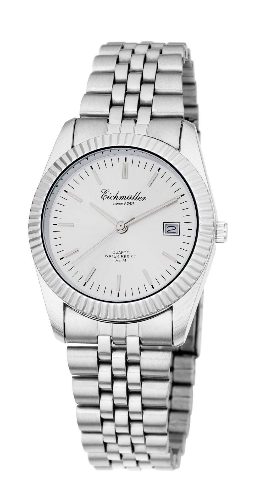 Eichmüller Quarzuhr Damenuhr, silberfarben, Metallband, 35 mm 7083-04, – Elegante Armbanduhr für Damen