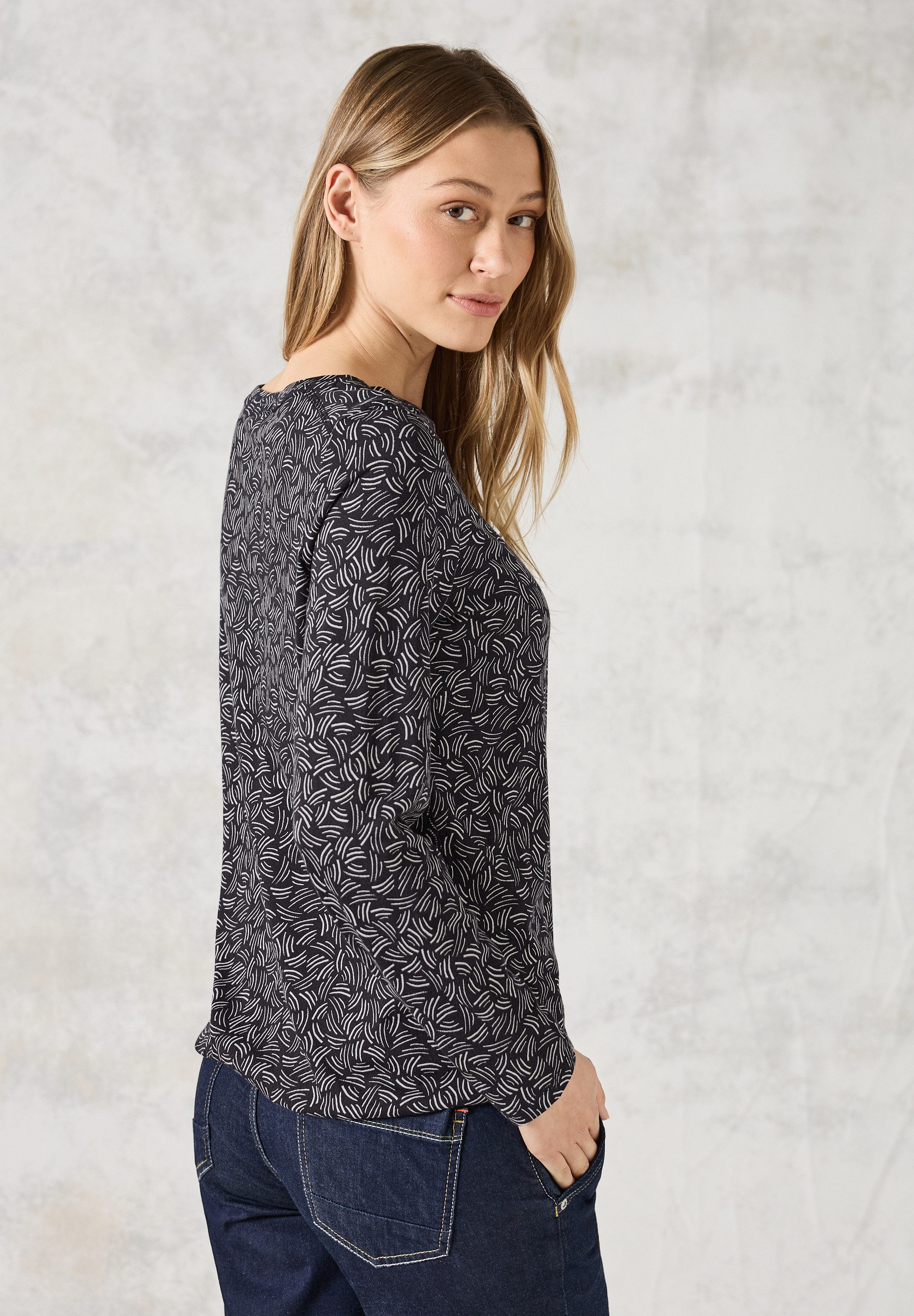 CECIL Langarmshirt mit grafischem Muster günstig online kaufen