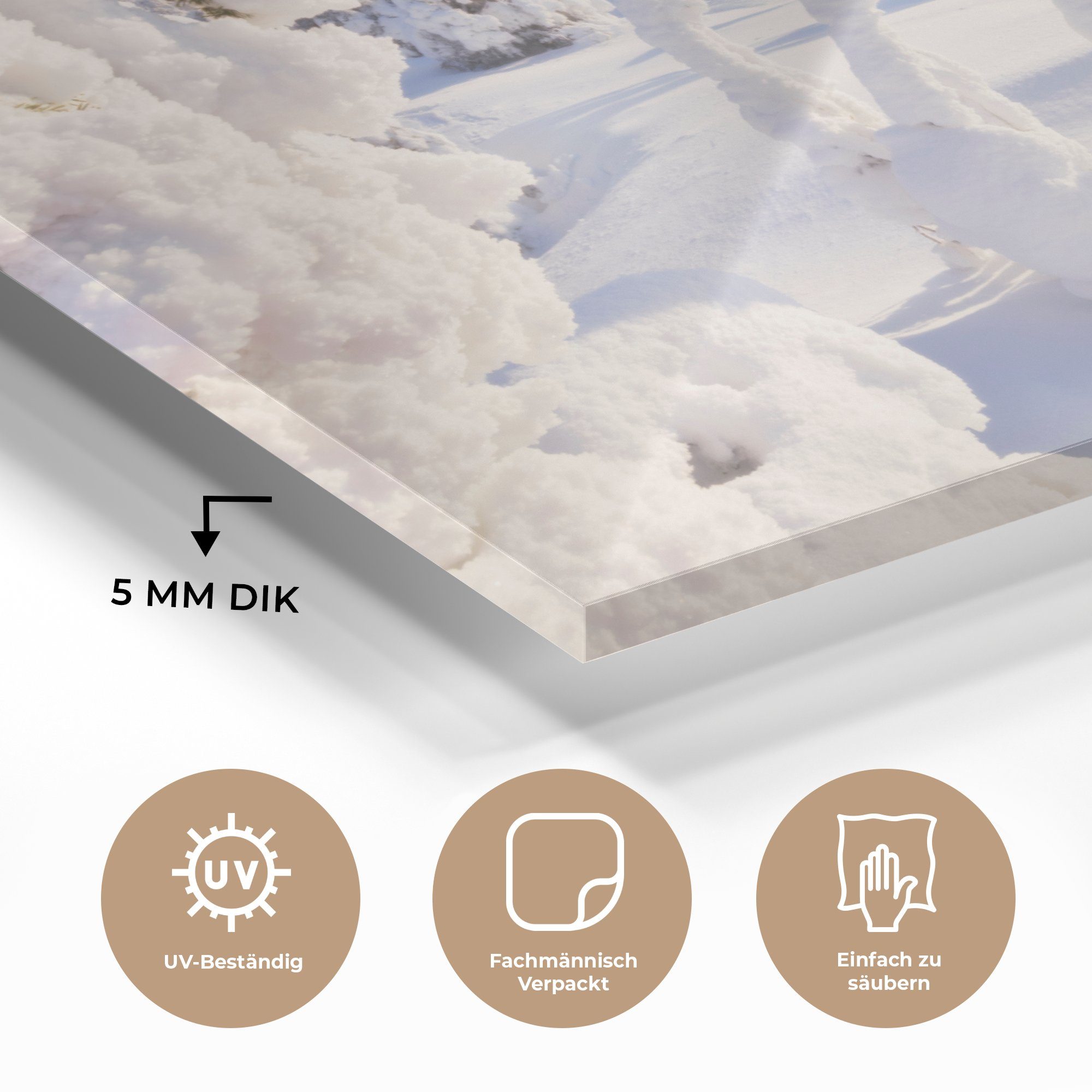 Ein das (1 in bedeckt vollständig & Schnee Acrylglasbild Gebiet Schlafzimmer St), Wohnzimmer Acrylglasbilder Lappland, ist, mit MuchoWow