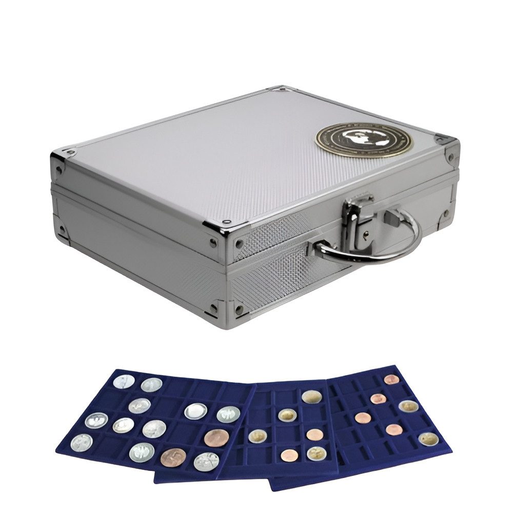 Safe-Album Münzetui Alu-Münzkoffer Mix mit 6 Tableaus: Koffer mit 6 Tableaus